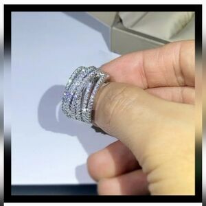 925 White Gold Diamond Ring